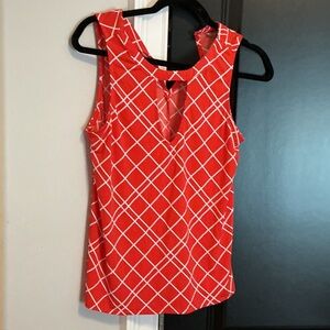 Banana Republic Red and White Checkered Tank Top